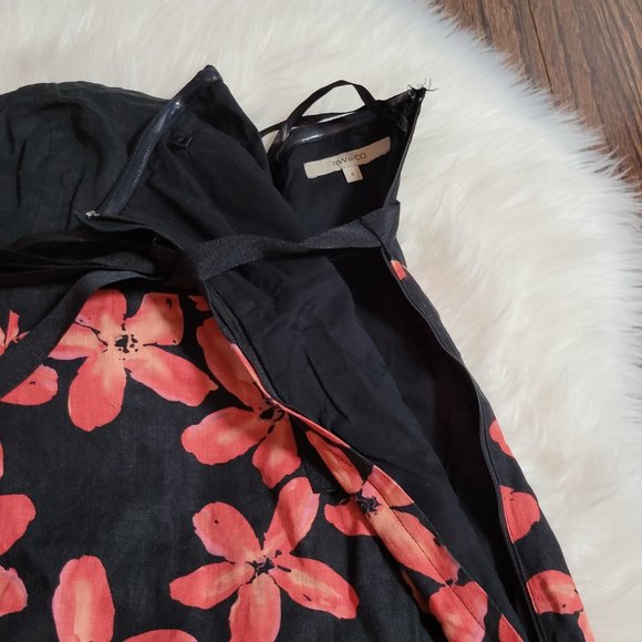 RW&CO Strapless 100% Linen 100% Cotton A-Line Floral Sweetheart Neckline Sz 4 - Picture 9 of 16